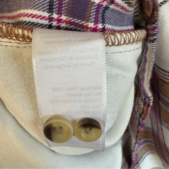 Jachs Flannel Girlfriend Fit Pockets Brown Purple Sz M - Picture 6 of 8